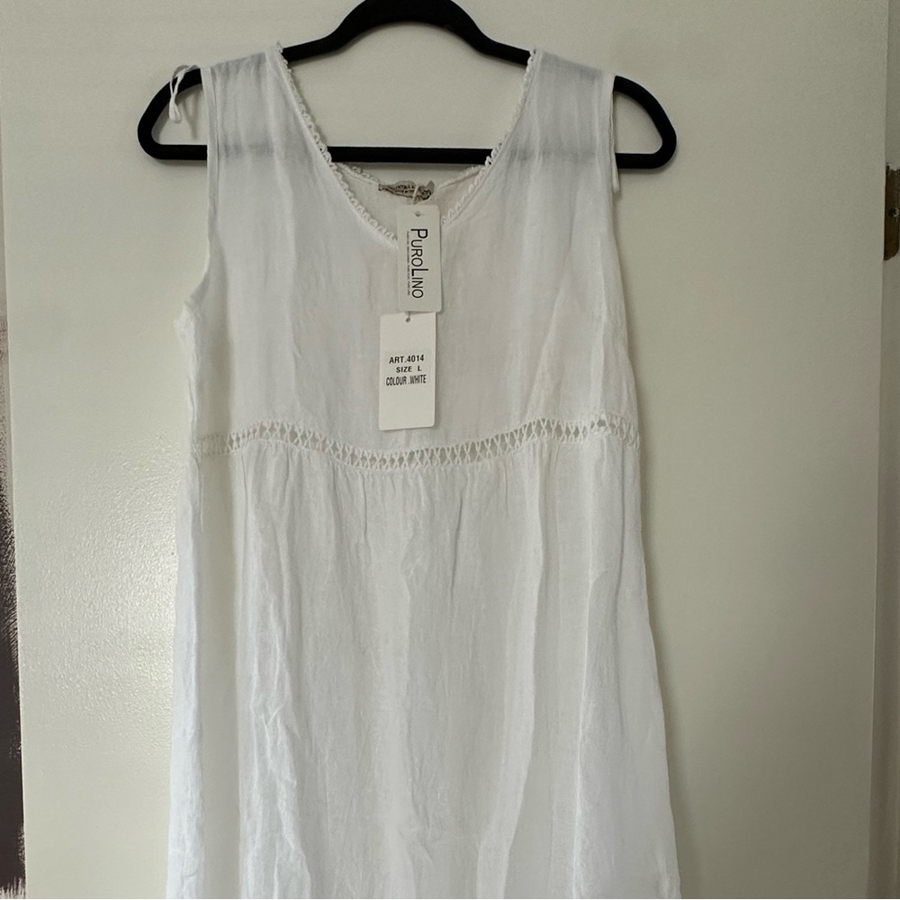 Valentina Naldi White Linen Dress